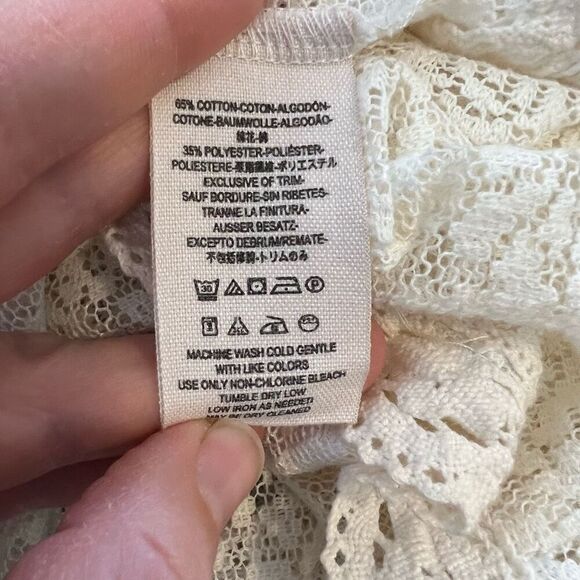 Free people Ivory Lace Button Down Sleeveless Top XS - Picture 7 of 7
